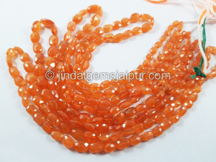 Mandarin Garnet Faceted Oval Beads